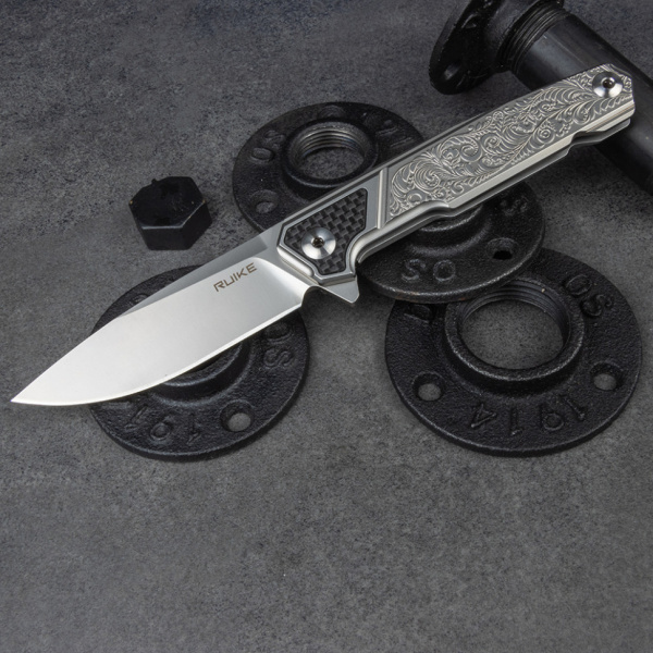 Нож складной RUiKE P875-SZ (Сталь_14C28N/ Гравировка+Carbon)